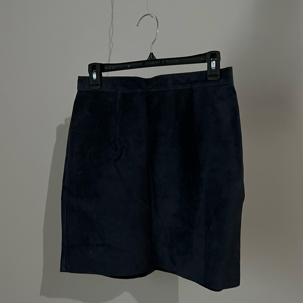 american apparel navy blue suede leather skirt size large